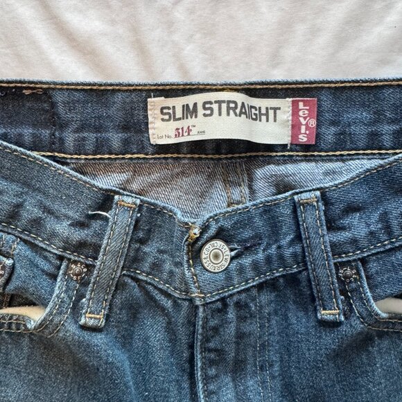 Men's Levi's 514 Slim Straight Jeans - 32 x 30 Very Good Condition - Picture 3 of 5